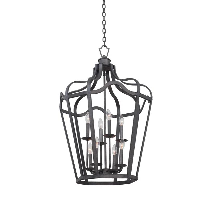 Livingston 6 - Light Iron Dimmable Lantern Geometric Chandelier