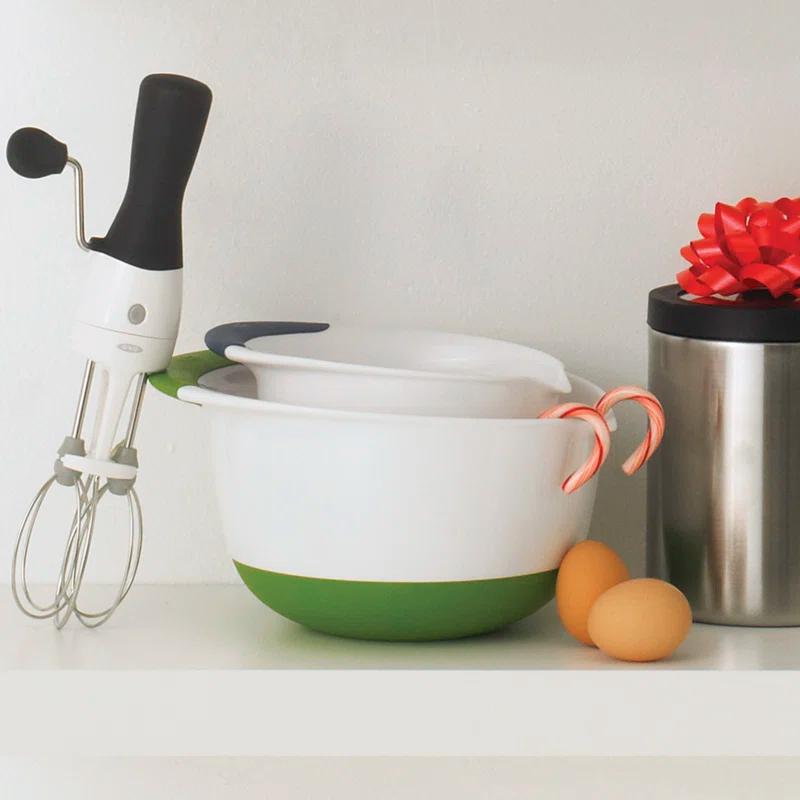 OXO Good Grips 3 Piece Nesting Mixing Bowl Set with Red, Green, and Blue Handles