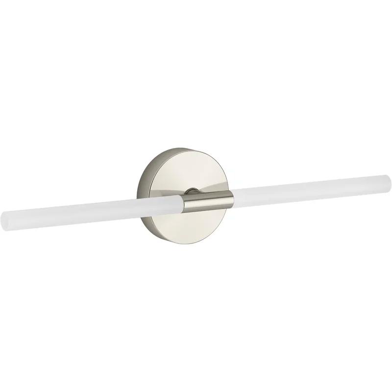 Polished Nickel 24" LED Bubble Glass Sconce, Dimmable and Damp Rated