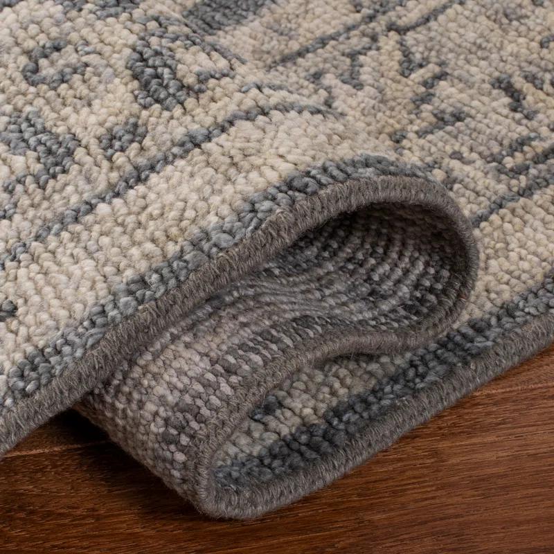 Samarkand SRK116 Hand Knotted Area Rug - Dark Grey/Beige - 8'x10' - Safavieh.