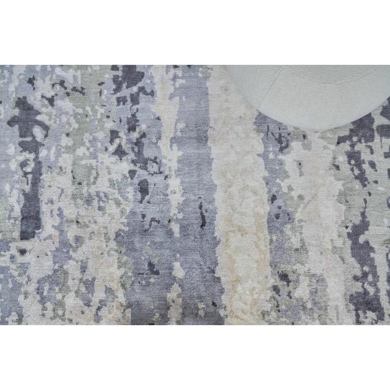 Bamboo Silk Viscose Abstract Rug