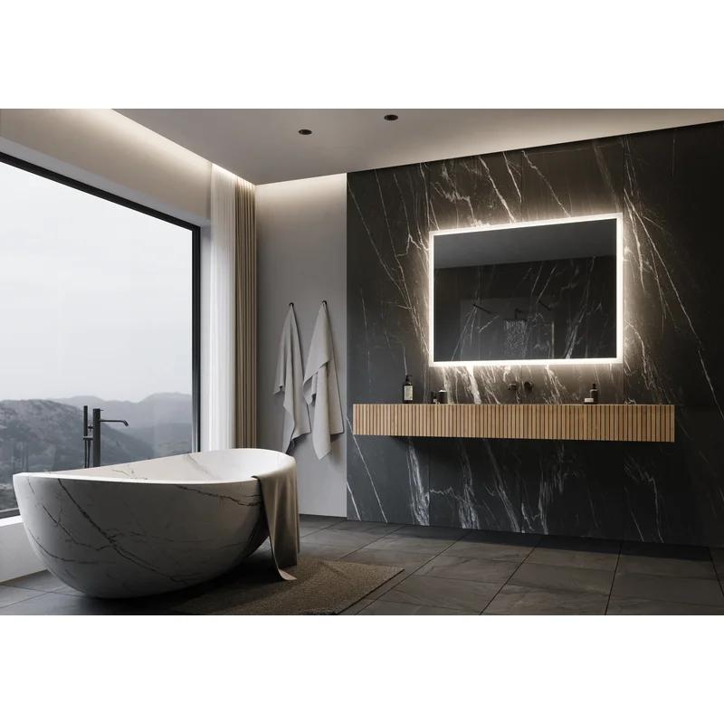 Sleek Rectangular Frameless LED Bathroom Vanity Mirror 54"