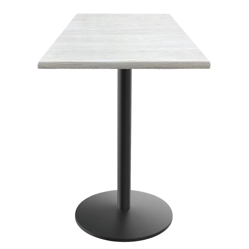 Black Metal Square Table with Synthetic Laminate Top