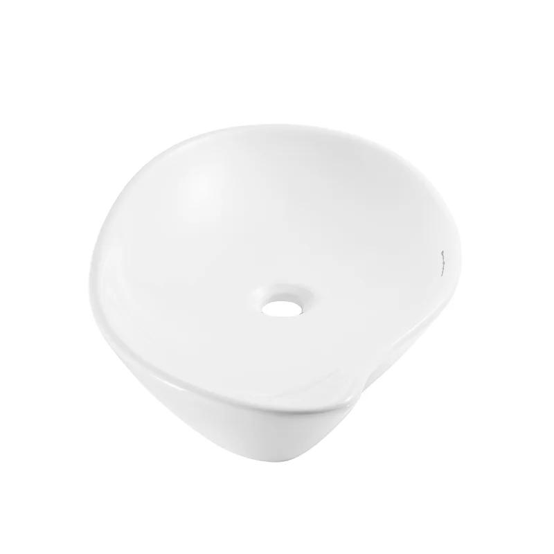 Elegant White Ceramic 25'' Above-Counter Vessel Sink