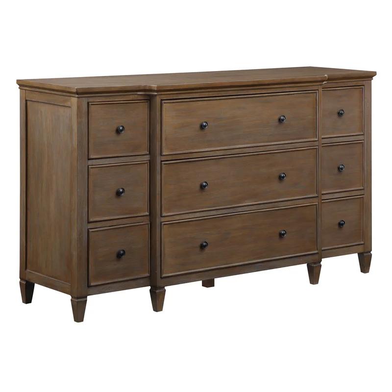 Phineas Walnut and Oak 9-Drawer Sideboard