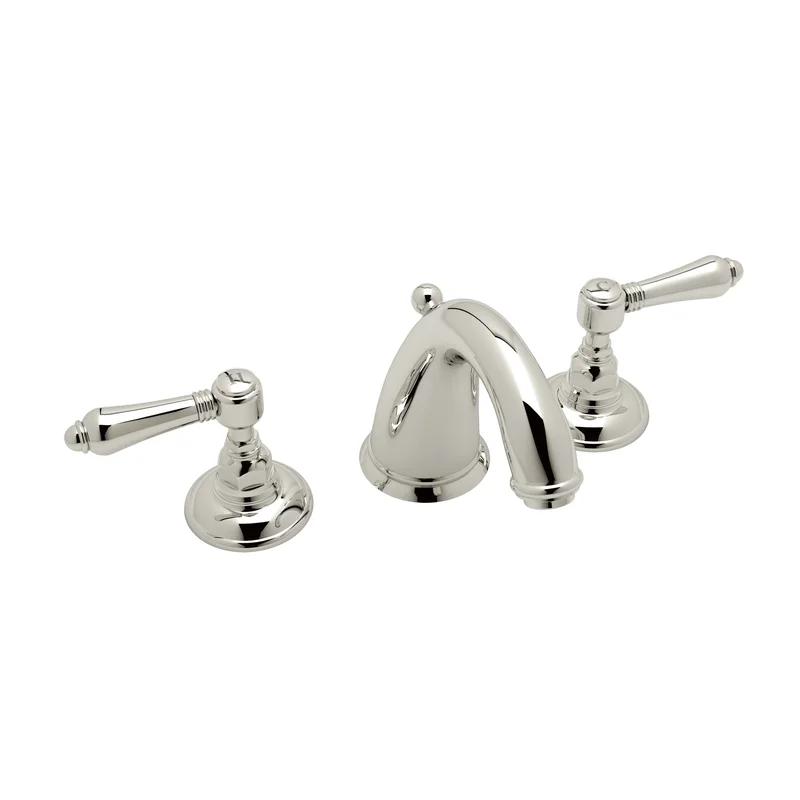 Elegant Classic Polished Nickel 5.5" Widespread Bathroom Faucet