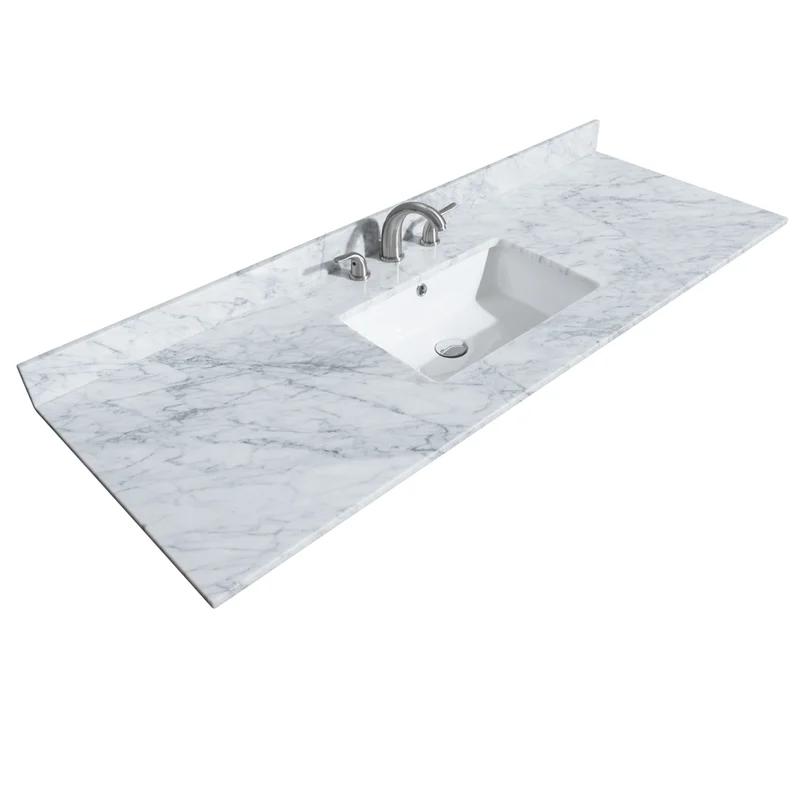 Deborah Dark Gray 60'' Single Bathroom Vanity with White Carrara Marble Top and Mirror