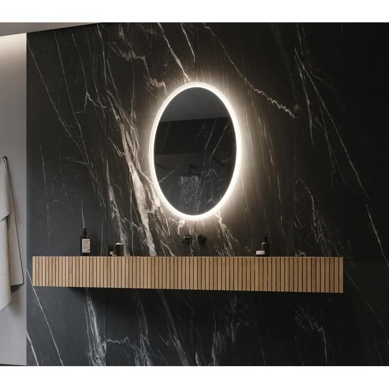 Elegance Frameless Oval Vanity Bathroom Mirror with LED Backlight