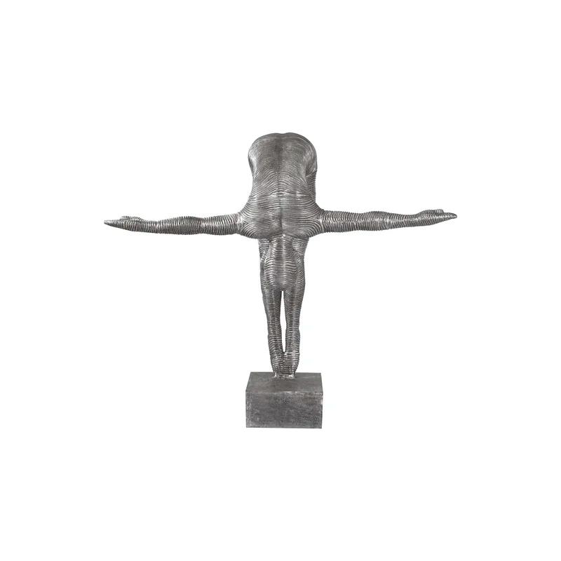 Transitional Black and Silver Large Aluminum Diving Sculpture