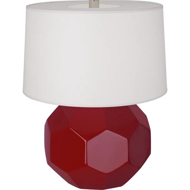 Lily Glazed Ceramic Accent Table Lamp with Linen Shade