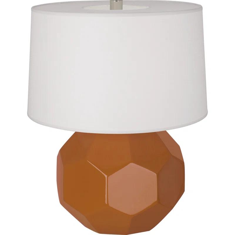 Lily Glazed Ceramic Accent Table Lamp with Linen Shade