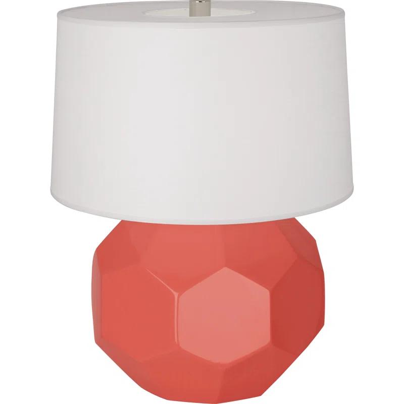 Lily Glazed Ceramic Accent Table Lamp with Linen Shade