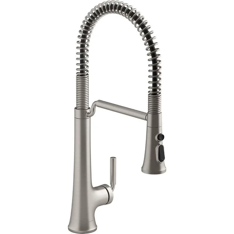 Tone Vibrant Stainless Pull-Down Kitchen Faucet with Three-Function Spray