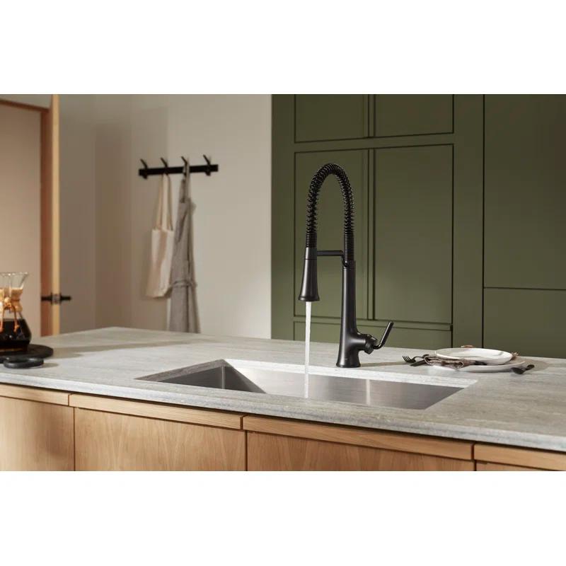 Kohler Tone Single Handle Semi-Professional Pre-Rinse Kitchen Sink Faucet with Three-Function Pull Down Sprayer