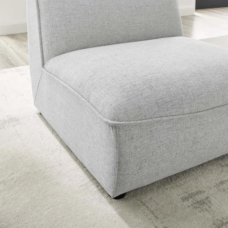 Comprise Light Gray Velvet Armless Lounge Chair