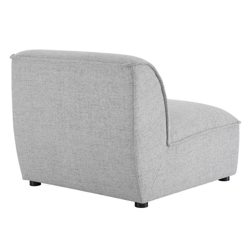 Comprise Light Gray Velvet Armless Lounge Chair