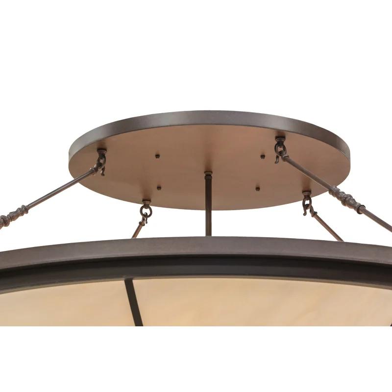 Contemporary 8-Light LED Glass Globe Semi-Flush Mount