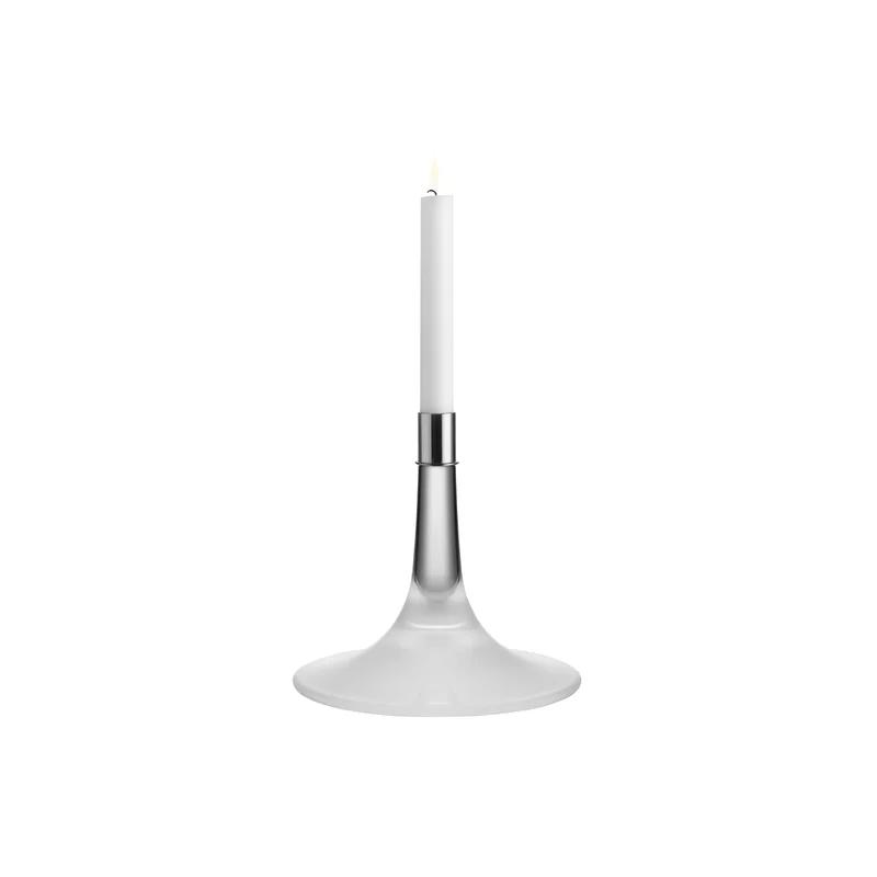 Elegant Cirrus Sandblasted Glass Candlestick by Anne Nilsson