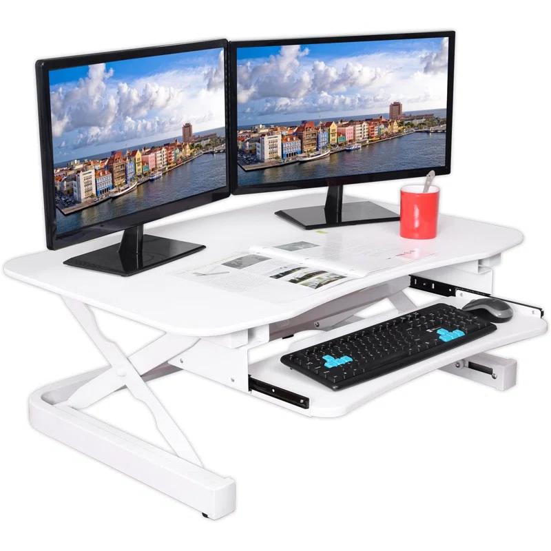 ApexDesk Adjustable Metal Base Standing Desk Converter
