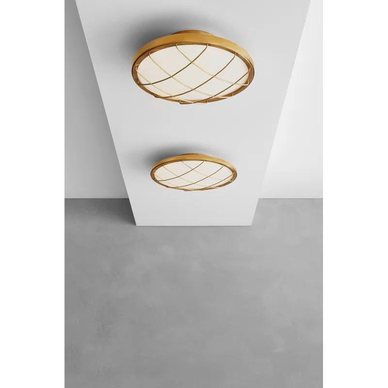 Natural Brass and Glass LED Flush Mount Ceiling Light