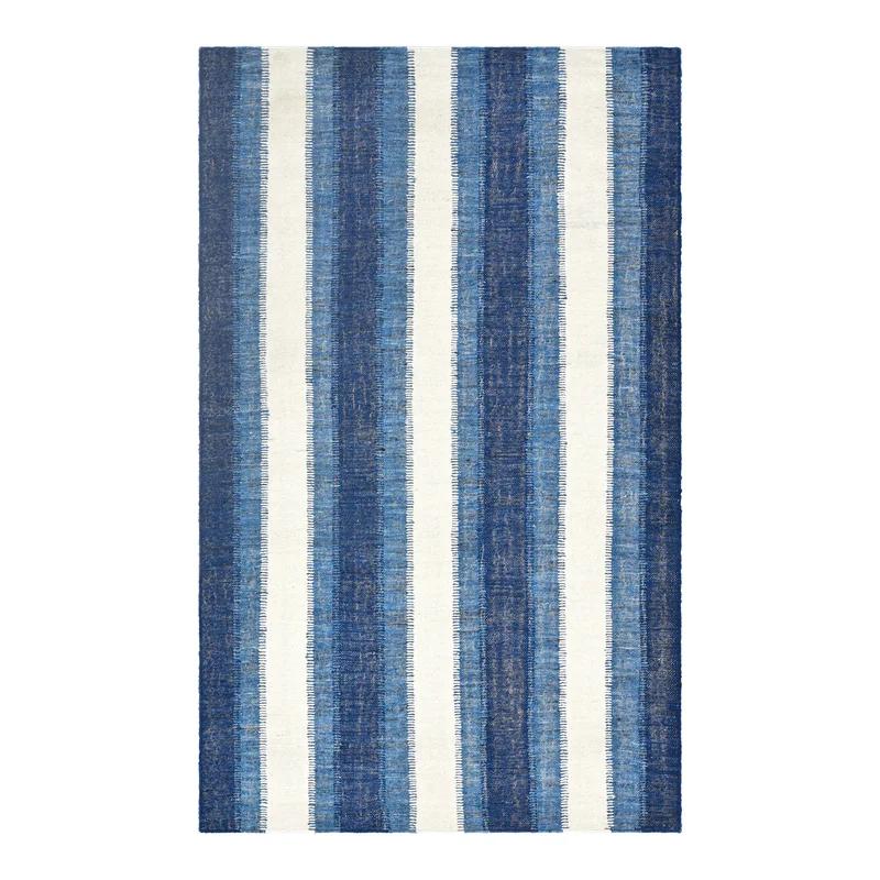 Levi Handwoven Blue Wool Flatweave 9' x 12' Area Rug