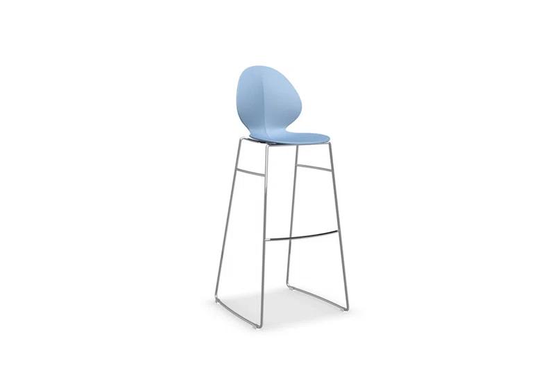 Silver Whisper Acrylic & Metal Basil Leaf Bar Stool
