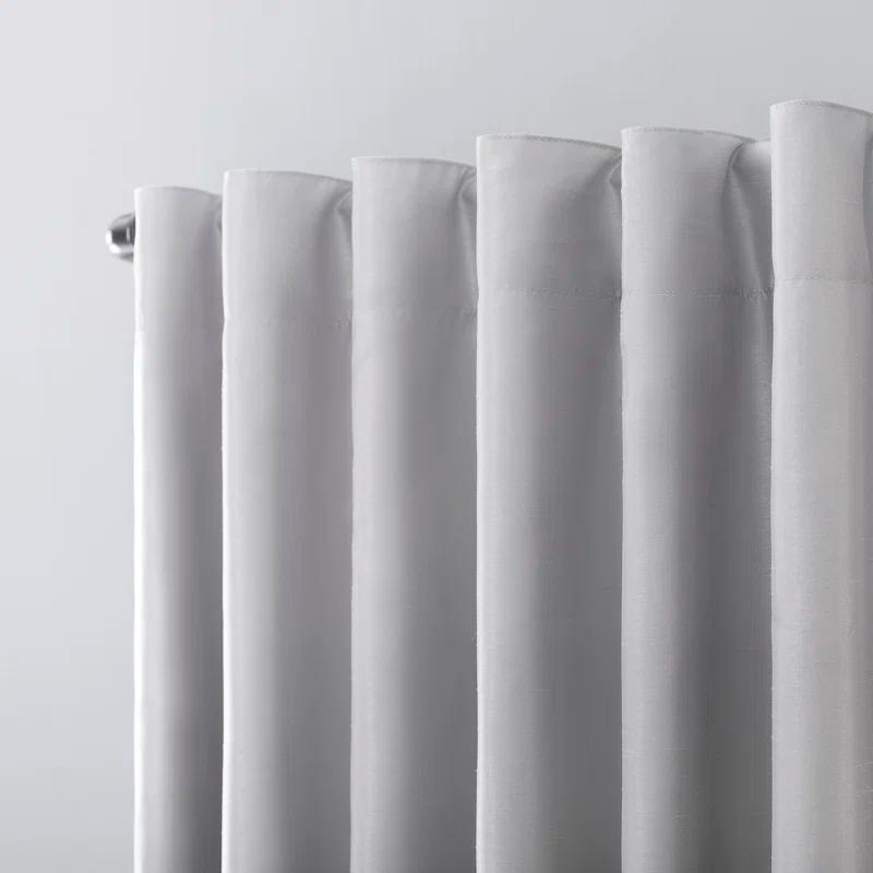 Faux Dupioni Silk Thermal Extreme 100% Blackout Back Tab Curtain Panel
