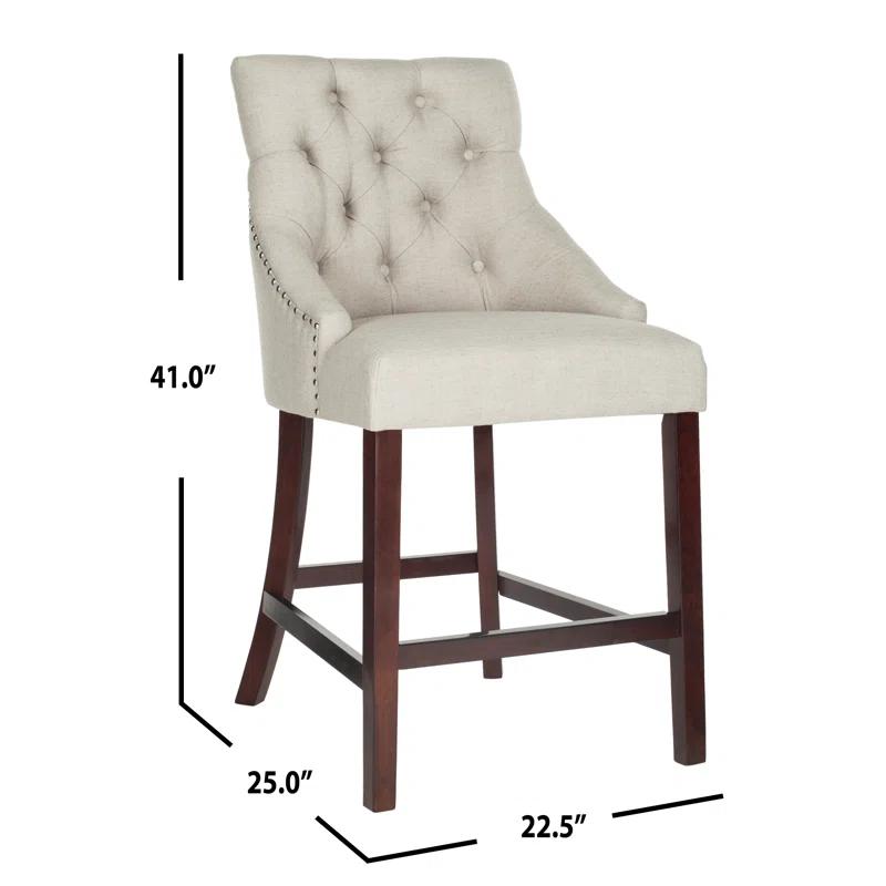 Rosdorf Park Balyon Upholstered Counter Stool with Solid Wood Frame (Set of 2)