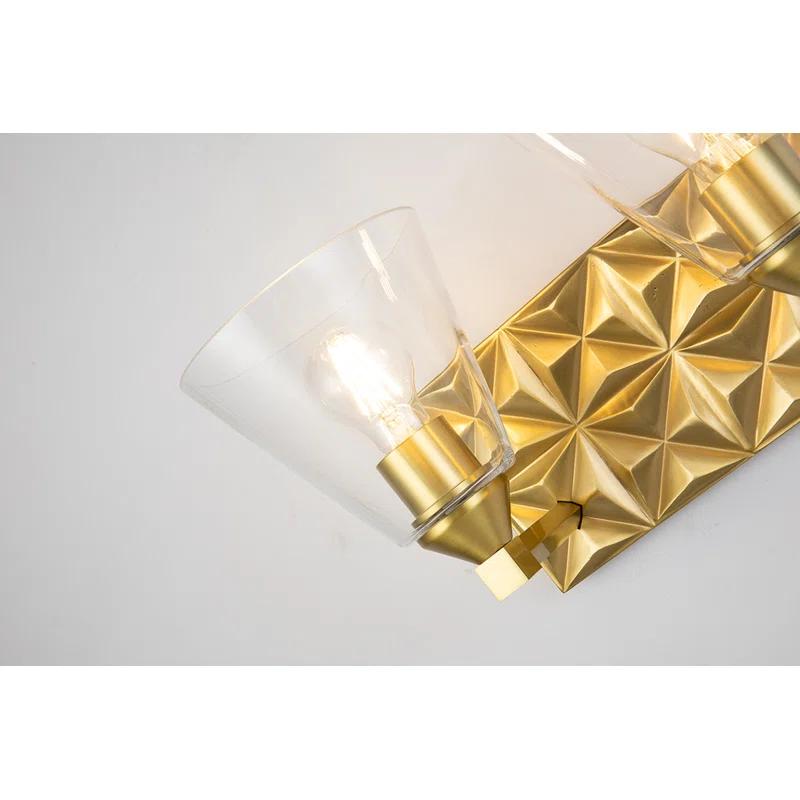 Aged Brass 2-Light Dimmable Vanity Sconce with Clear Glass