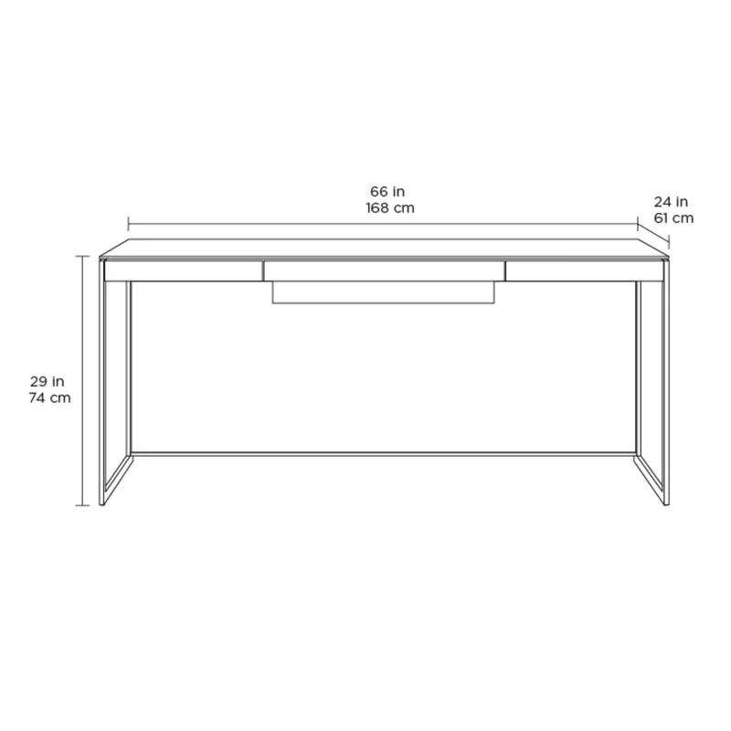 Chocolate Walnut and Satin Nickel Writing Desk with Drawer and Power Outlet