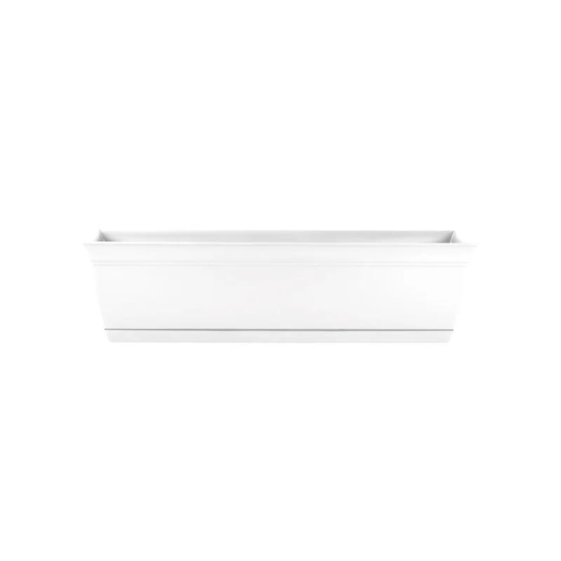 Eclipse 24" White Rectangular Indoor/Outdoor Planter with Removable Saucer