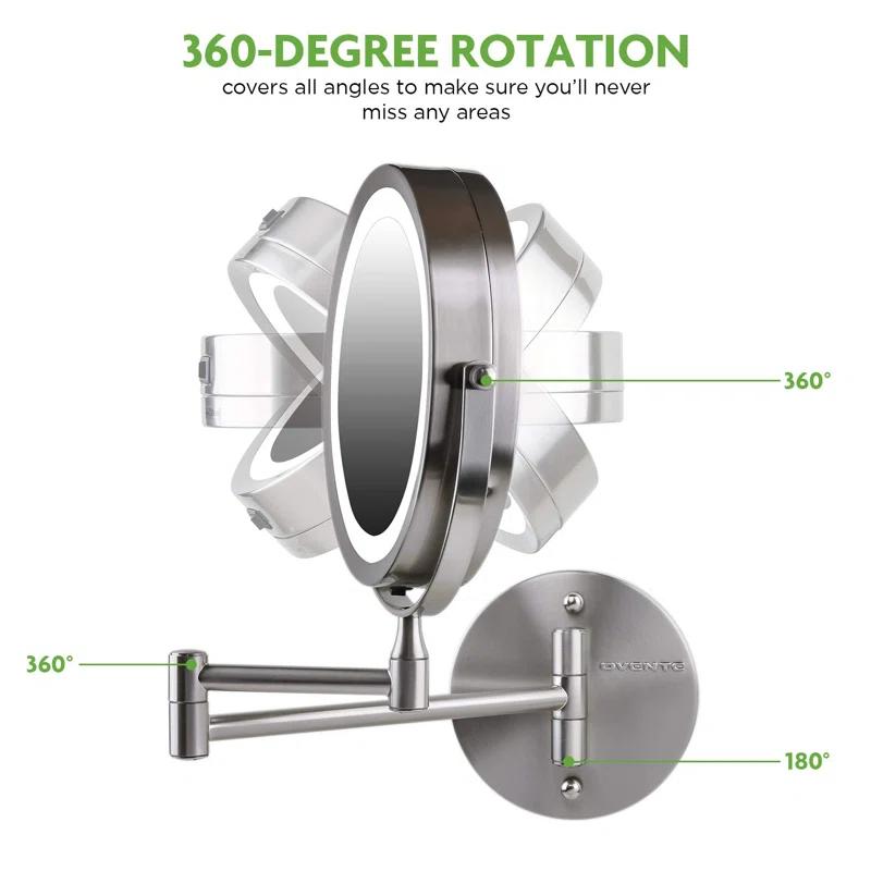 Ovente Concave LED Wall Mirror