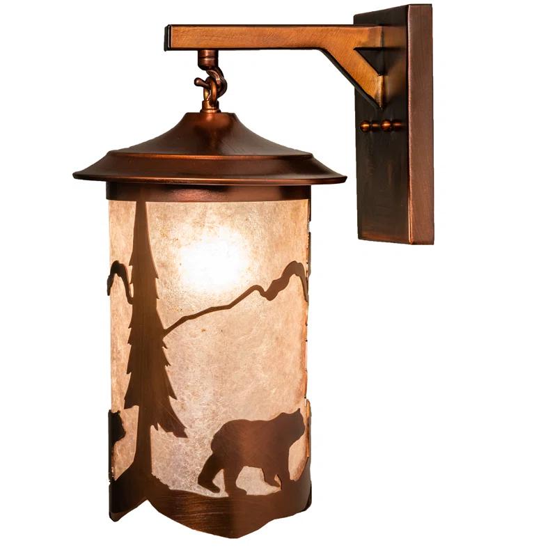 Rustic Lodge Copper Armed Sconce