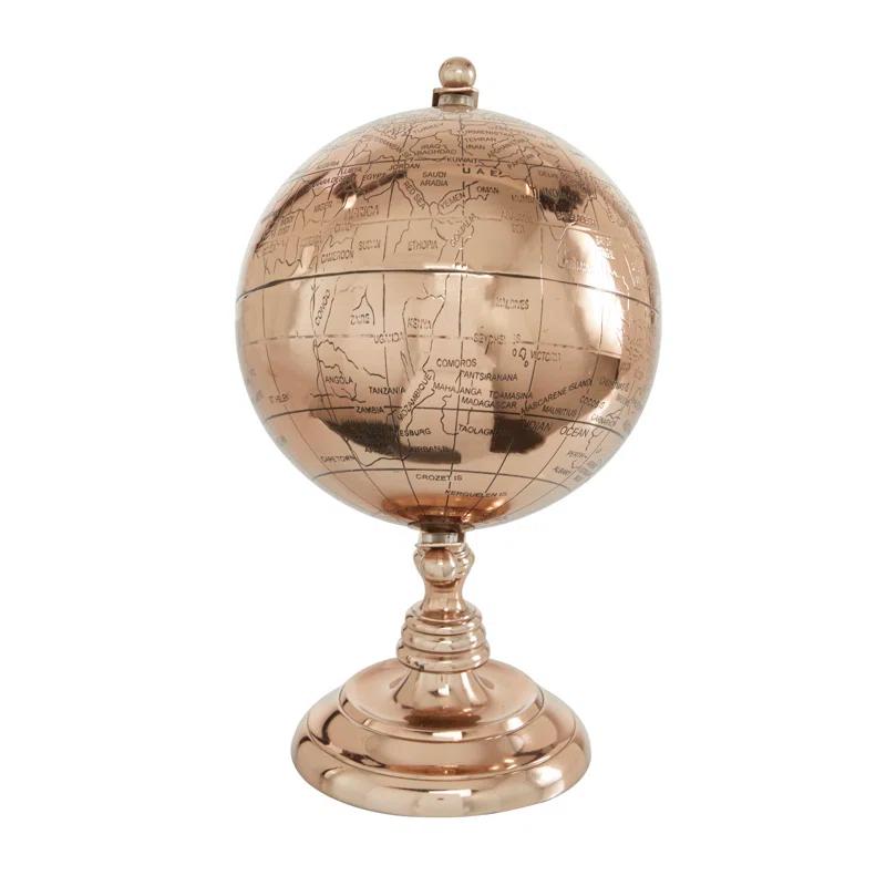 Novogratz Aluminum Metal Educational/Geographic Earth Rose Gold Globe
