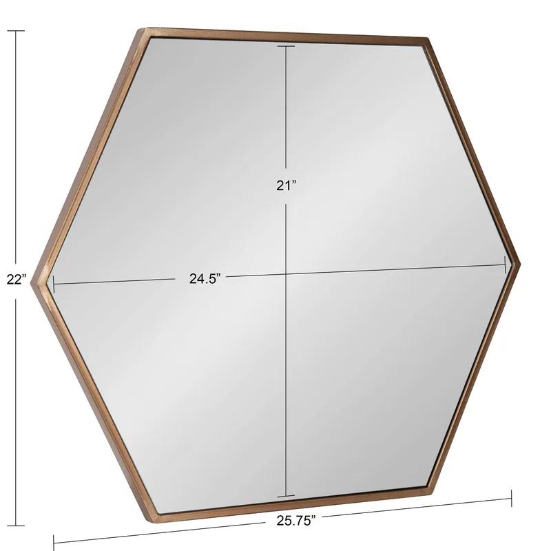 McNeer 22" x 25" Hexagon Bronze Vanity Wall Mirror