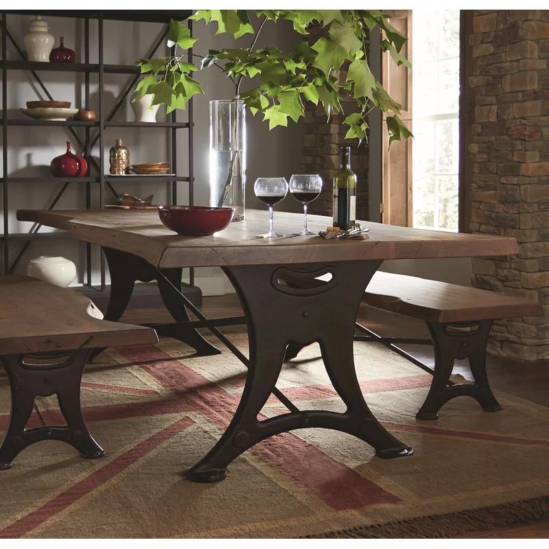 Reclaimed Wood Rectangular Dining Table in Natural Walnut