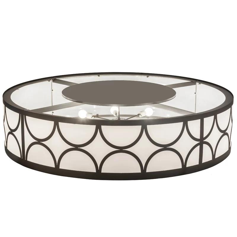 Hollywood Glam 60" Bronze Drum LED Flush Mount with Statuario Idalight