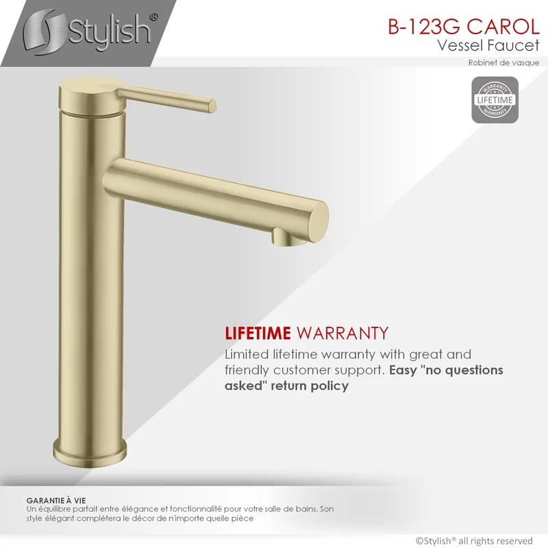 Elegant Single-Lever Gold Tone Vessel Sink Faucet