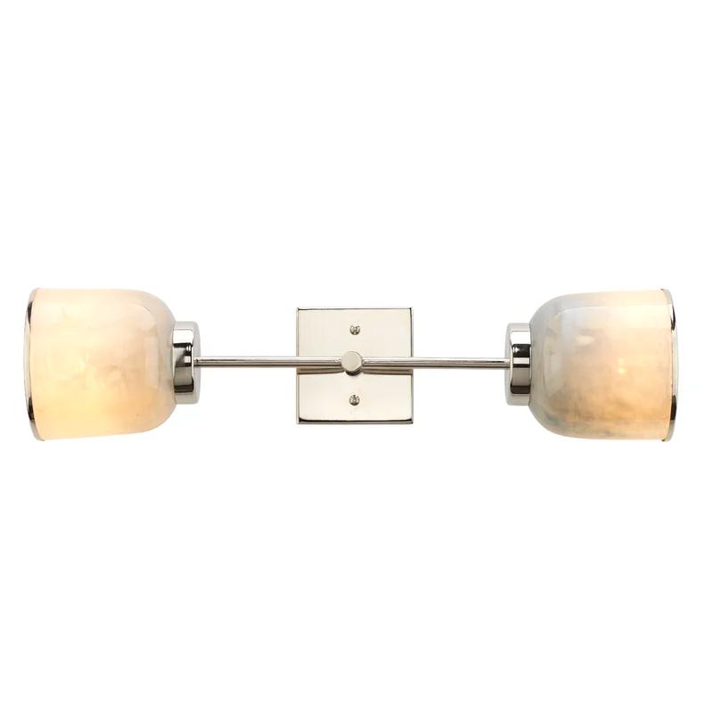 Opal Nickel Double Light Dimmable Wall Sconce