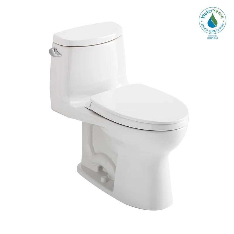 High Efficiency White Elongated One-Piece Toilet with Seat