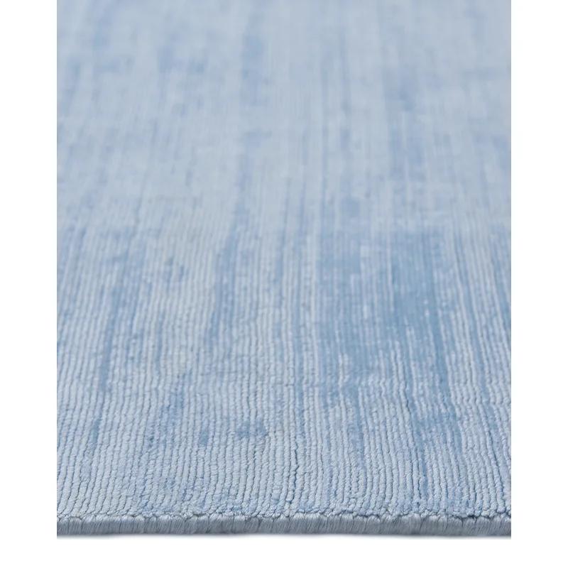 Elegant Hand-Loomed Viscose 8'x10' Light Blue Area Rug