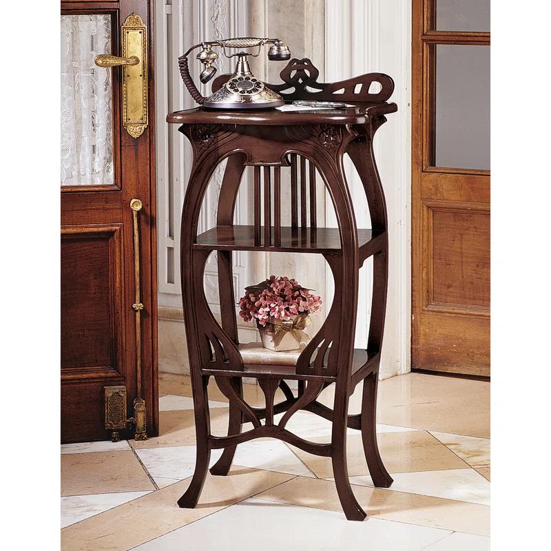 Design Toscano Solid Wood Top End Table