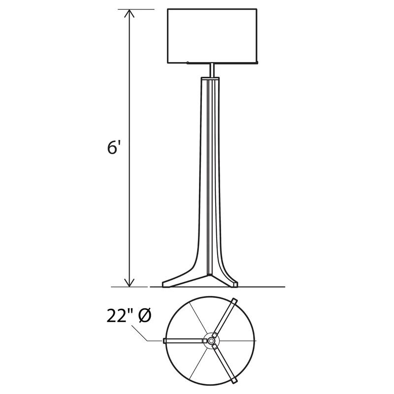 Forma 72'' Brushed Aluminum Maple Floor Lamp with White Linen Shade