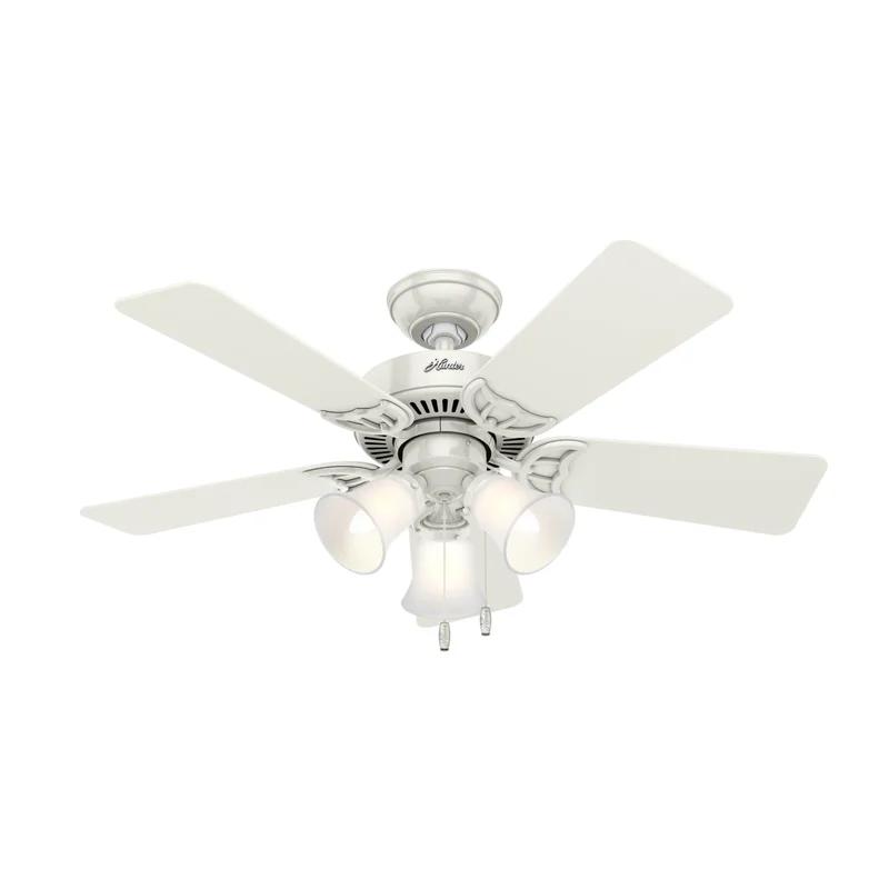 WhisperWind Classic 42" Ceiling Fan with White Oak Blades and Lighting