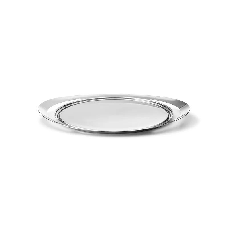 Cobra Luxe Mirror-Polished Stainless Steel Serving Tray with Non-Slip Suede Lining