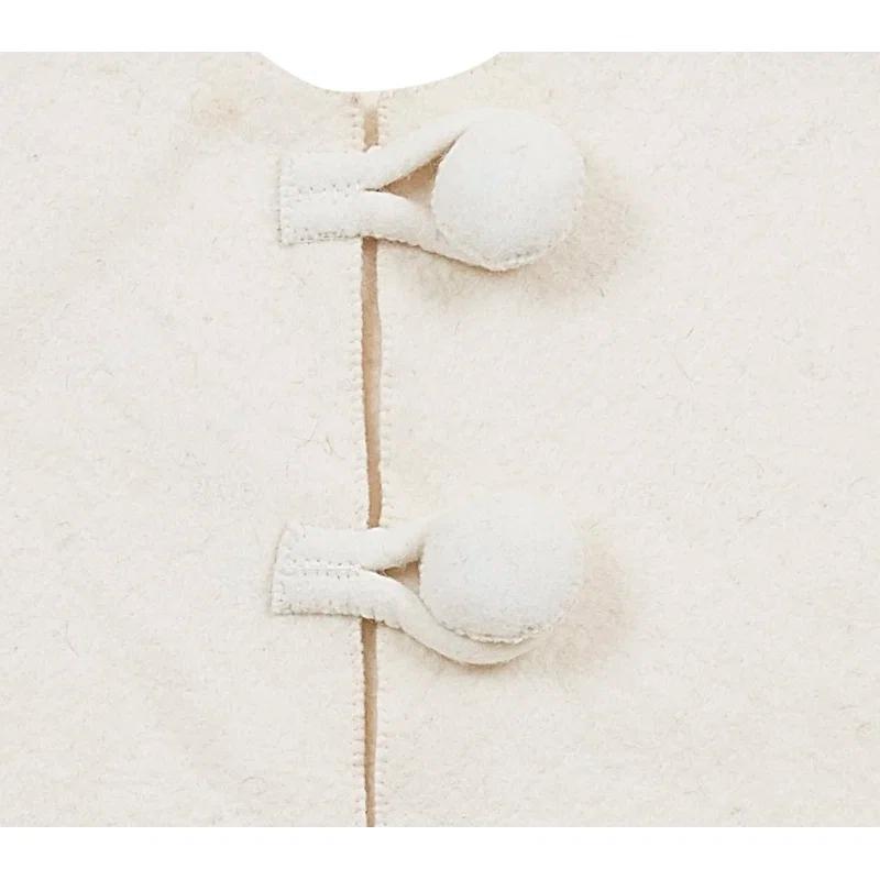 Pom Poms Red Pom Poms on Cream Handmade Felt Christmas Tree Skirt - - 63"