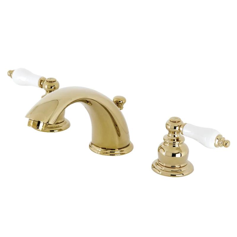 Elegant Victorian Polished Brass Widespread Bathroom Faucet