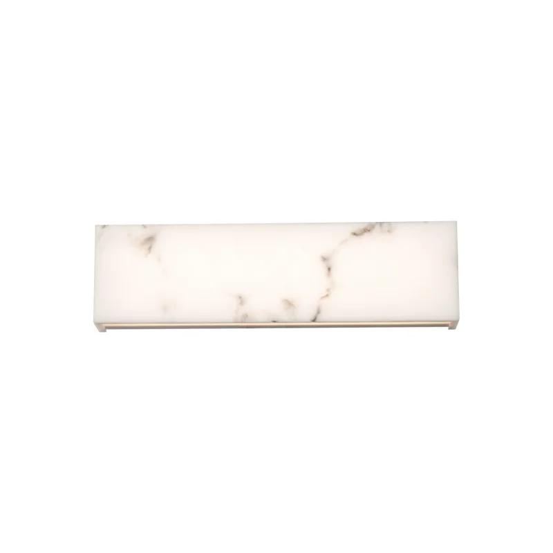 Museo 18" White Acrylic LED Bath Bar with Faux Alabaster Shade