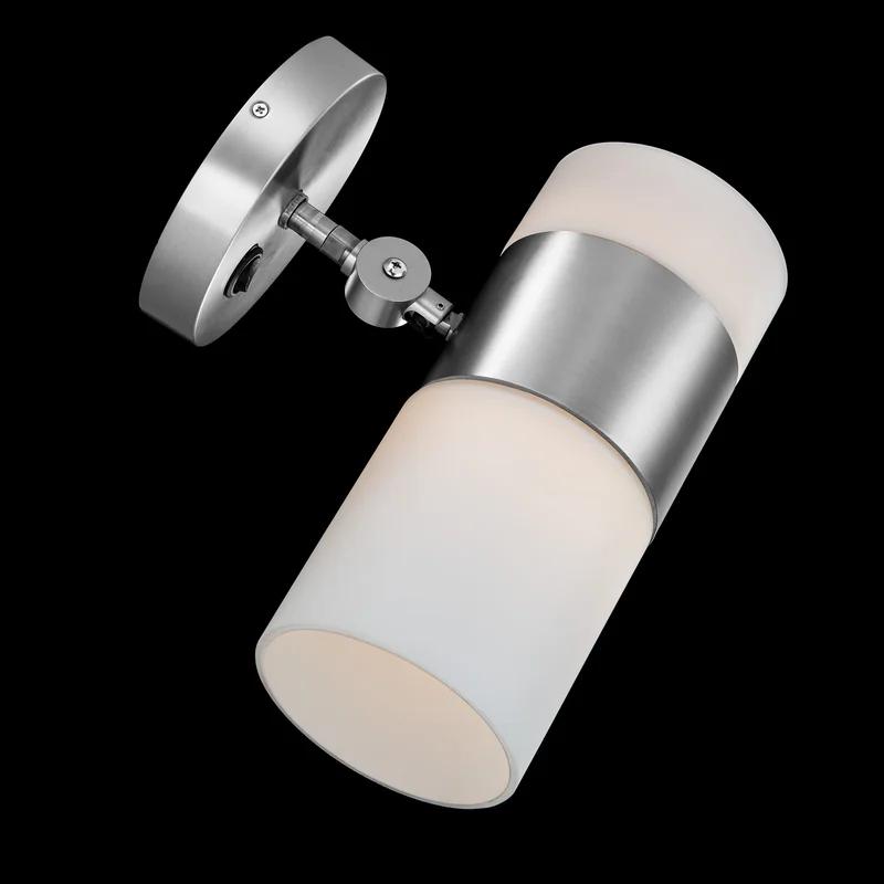 Brushed Nickel Opal Glass Dimmable LED Swing Arm Sconce