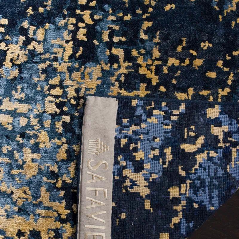 17 Stories Tiffany Hand Knotted 60% Wool, 20% Cotton, And 20% Viscose Abstract Rug